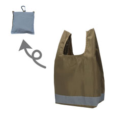 リフレクター付きポリエステルエコバッグ オリーブ