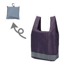 リフレクター付きポリエステルエコバッグ パープル