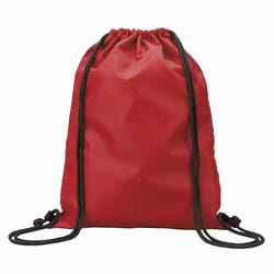 ポリエステル巾着リュック レッド