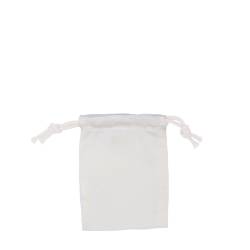 コットン両側結び巾着(90) ホワイト×ホワイト紐
