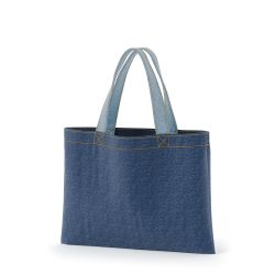 日本製デニムフラットトート(320) ネイビー×ブルー