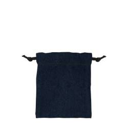 日本製デニム両側結び巾着(140) ネイビー×ブラック紐