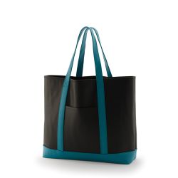 8号帆布クラシックトート(550) ブラック×ターコイズ