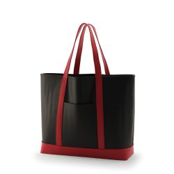 8号帆布クラシックトート(600) ブラック×レッド