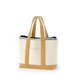 8号帆布3WAYクラシック保冷トート(370) ナチュラル×ミルクティ