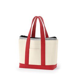 8号帆布3WAYクラシック保冷トート(370) ナチュラル×レッド