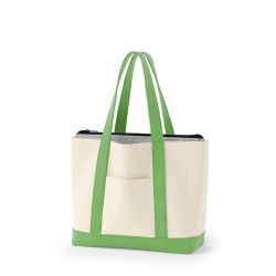8号帆布3WAYクラシック保冷トート(440) ナチュラル×ライトグリーン