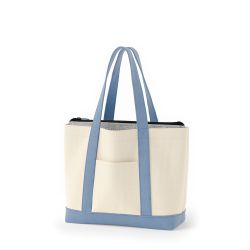 8号帆布3WAYクラシック保冷トート(440) ナチュラル×アッシュブルー