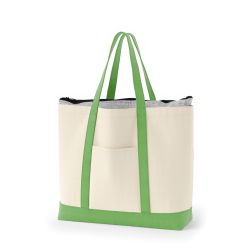 8号帆布3WAYクラシック保冷トート(600) ナチュラル×ライトグリーン