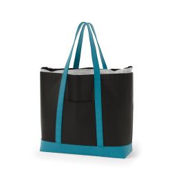 8号帆布3WAYクラシック保冷トート(600) ブラック×ターコイズ