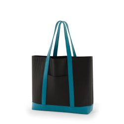8号帆布クラシックトート2(550) ブラック×ターコイズ