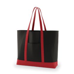 8号帆布クラシックトート(三角マチ仕様)(740) ブラック×レッド