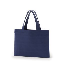 8号帆布フラットトート開口部別布(320) ネイビー