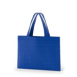 8号帆布フラットトート開口部別布(320) ブルー