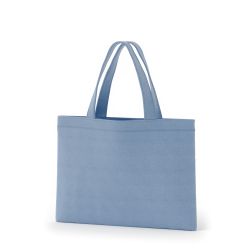 8号帆布フラットトート開口部別布(320) アッシュブルー