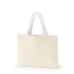 8号帆布フラットトート開口部別布(320) ナチュラル×ホワイト