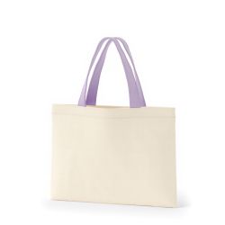 8号帆布フラットトート開口部別布(320) ナチュラル×ラベンダー