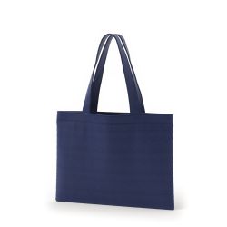 8号帆布フラットトート開口部別布(380) ネイビー