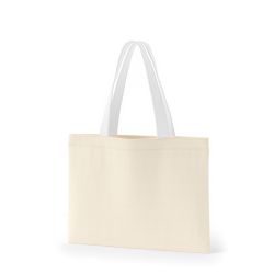 8号帆布フラットトート開口部別布(380) ナチュラル×ホワイト