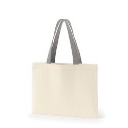 8号帆布フラットトート開口部別布(380) ナチュラル×ライトグレー
