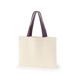 8号帆布フラットトート開口部別布(380) ナチュラル×ダークパープル