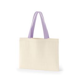 8号帆布フラットトート開口部別布(380) ナチュラル×ラベンダー