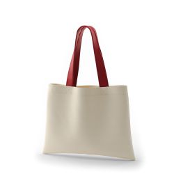 8号帆布フラットトート(380) ナチュラル×レッド