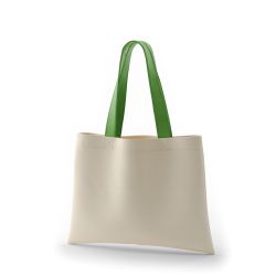 8号帆布フラットトート(380) ナチュラル×ライトグリーン