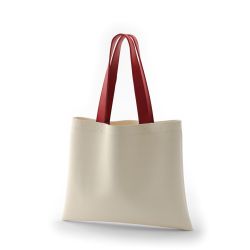 8号帆布フラットトート(410) ナチュラル×レッド