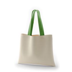 8号帆布フラットトート(410) ナチュラル×ライトグリーン