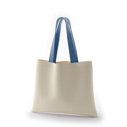 8号帆布フラットトート(410) ナチュラル×アッシュブルー