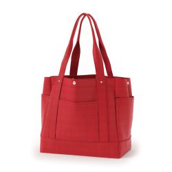 8号帆布角底マルチポケットトート(350) レッド