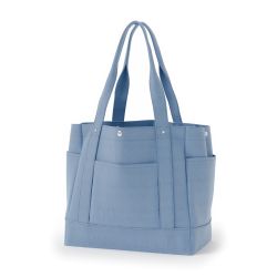 8号帆布角底マルチポケットトート(350) アッシュブルー