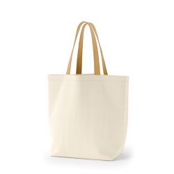 8号帆布船底トート開口部別布(440) ナチュラル×ミルクティ