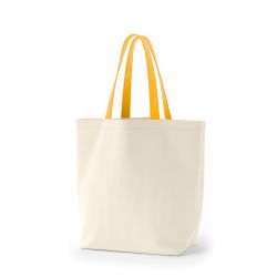 8号帆布船底トート開口部別布(440) ナチュラル×マスタード