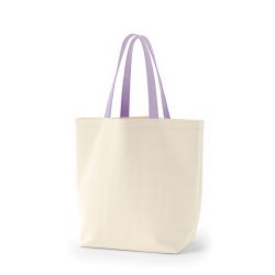 8号帆布船底トート開口部別布(440) ナチュラル×ラベンダー