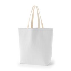 8号帆布船底トート開口部別布(540) ホワイト×ナチュラル