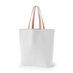 8号帆布船底トート開口部別布(540) ホワイト×ピーチ