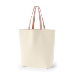 8号帆布船底トート開口部別布(540) ナチュラル×ピーチ