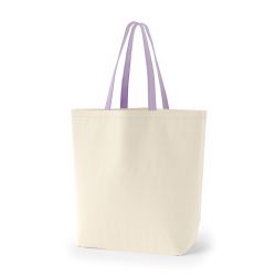 8号帆布船底トート開口部別布(540) ナチュラル×ラベンダー