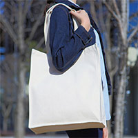 キャンバス平織ひも角底トート